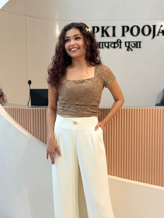 Crop Top square neck stretchable 