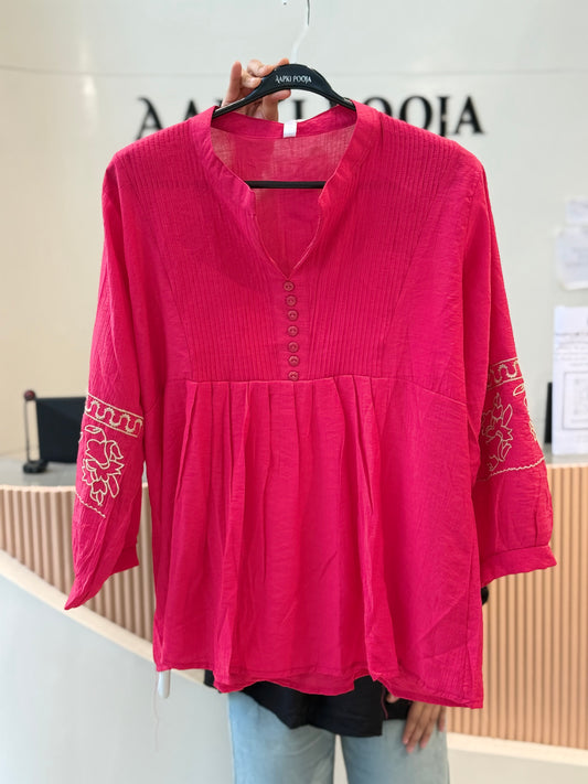 Kurti peplum Top Embroidered
