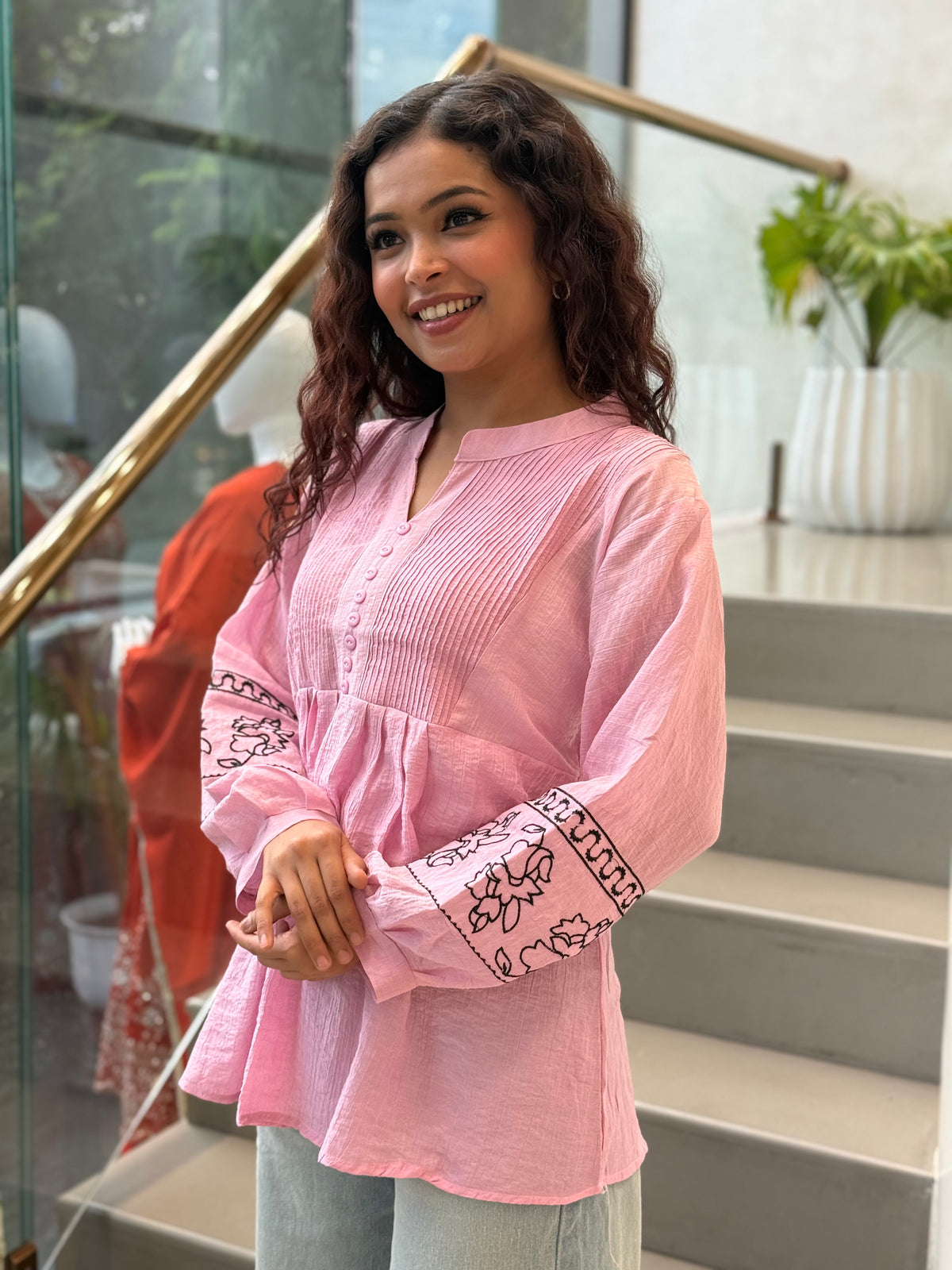 Kurti peplum Top Embroidered