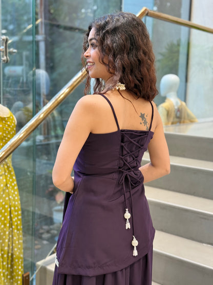 Plazo kurti set with back dori