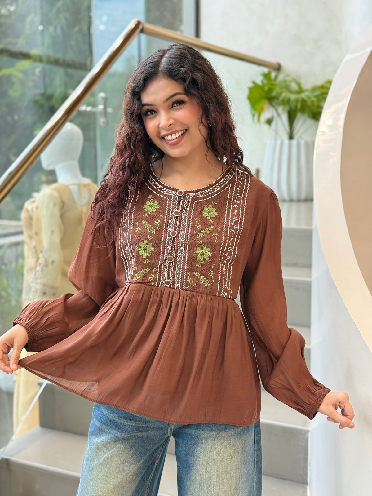 Beautiful Embroidered Top full sleeves
