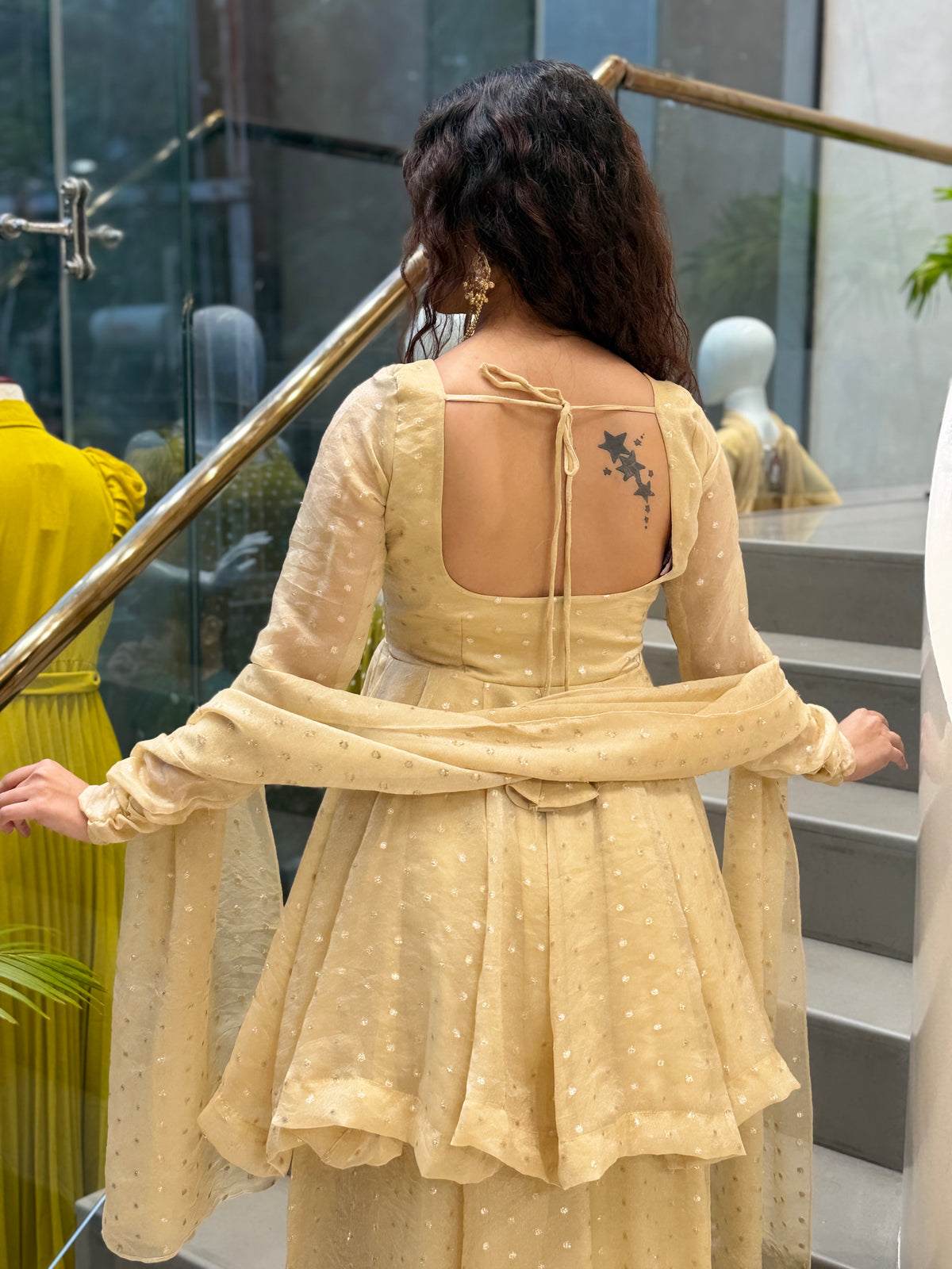 Golden Glow Sharara Elegance Ethnic Set
