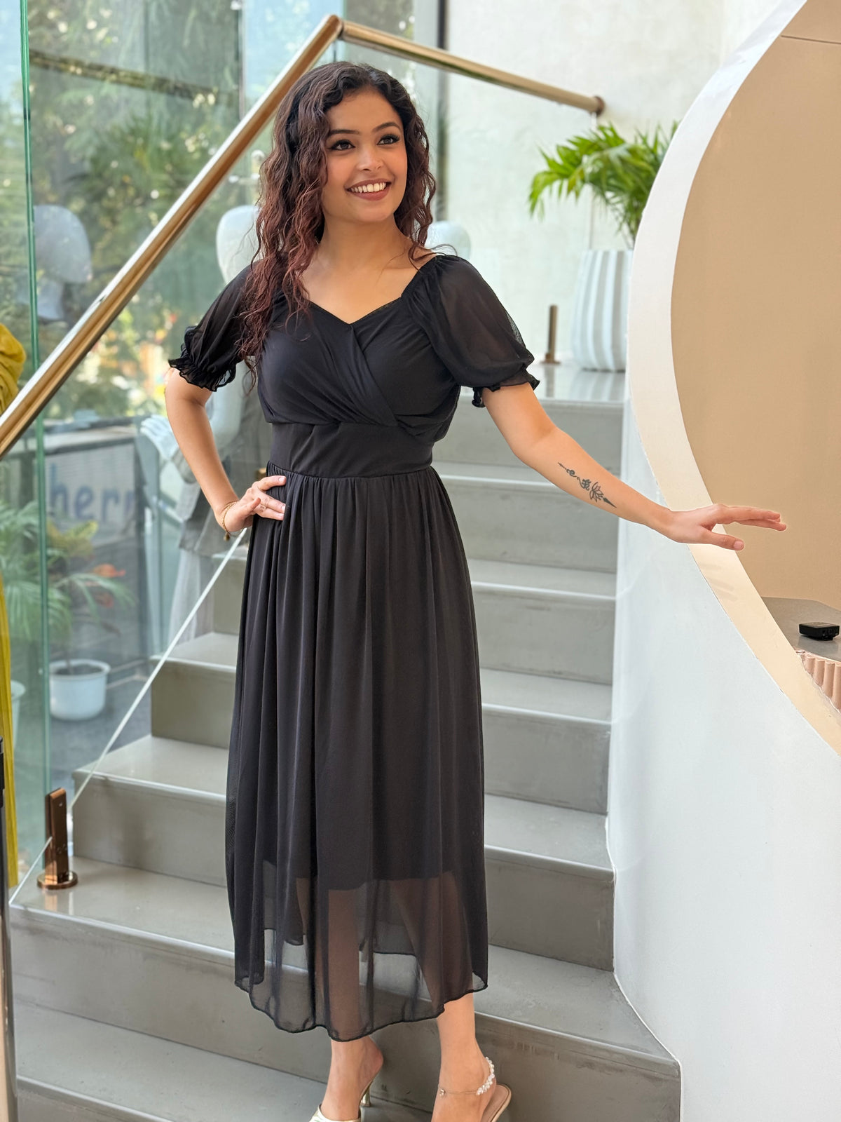 “Mocha Elegance Maxi Dress