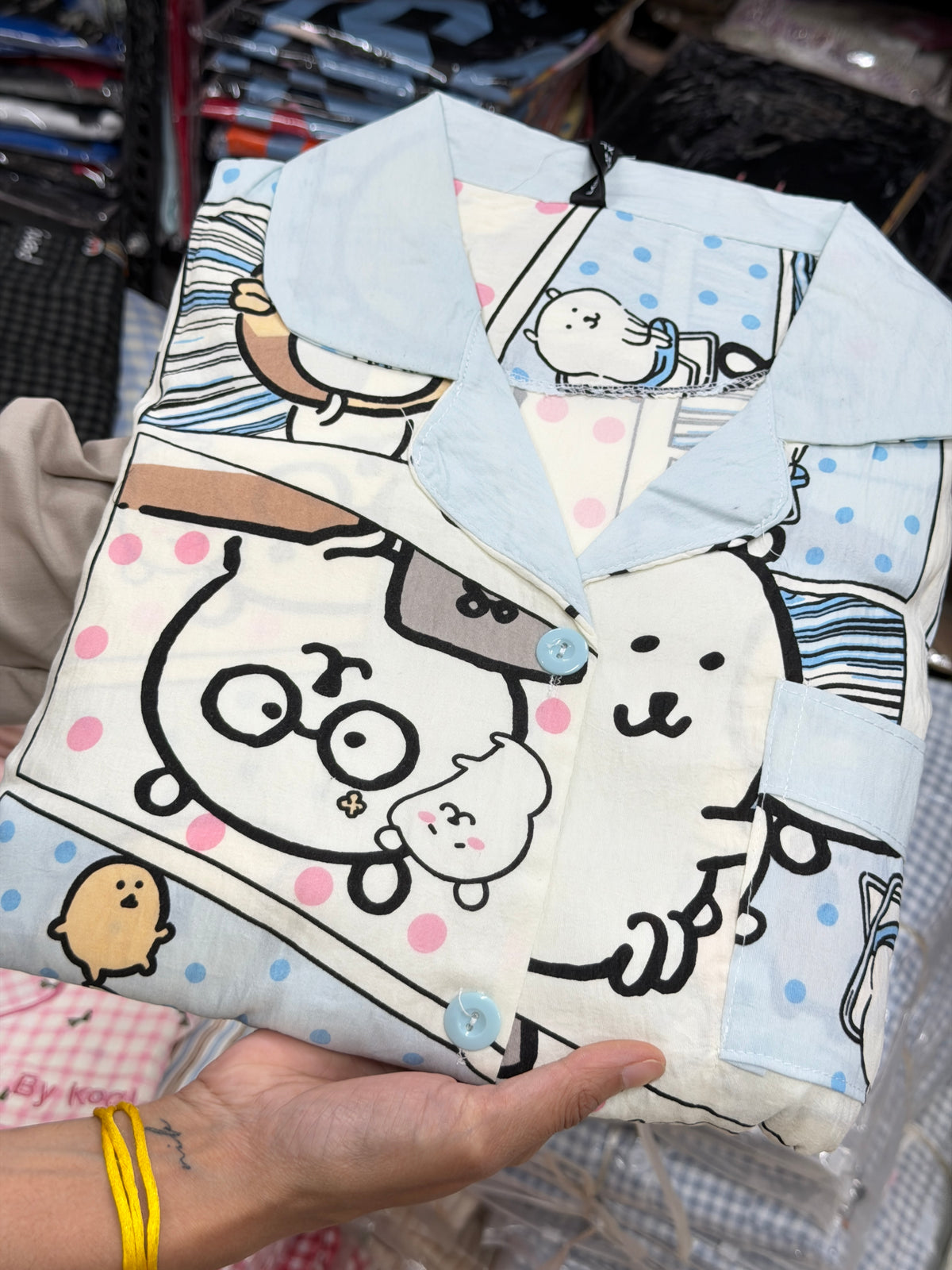 animated cartoon print 3 piece night suit set