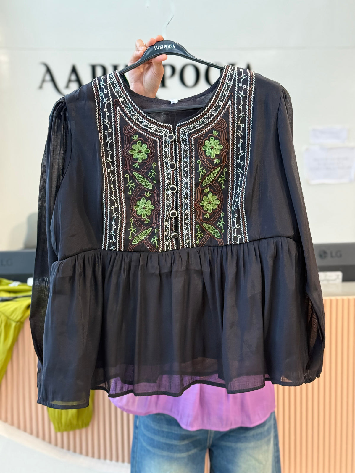 Beautiful Embroidered Top full sleeves