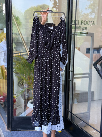 Lemon Yellow Ditsy Floral Print Maxi Dress