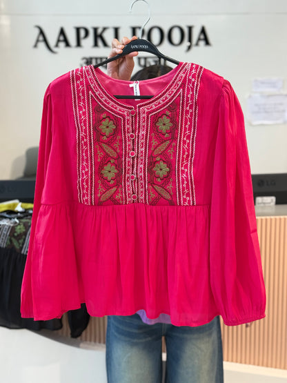 Beautiful Embroidered Top full sleeves