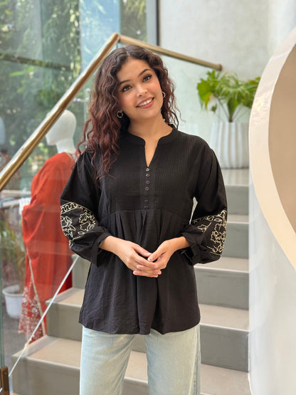 Kurti peplum Top Embroidered