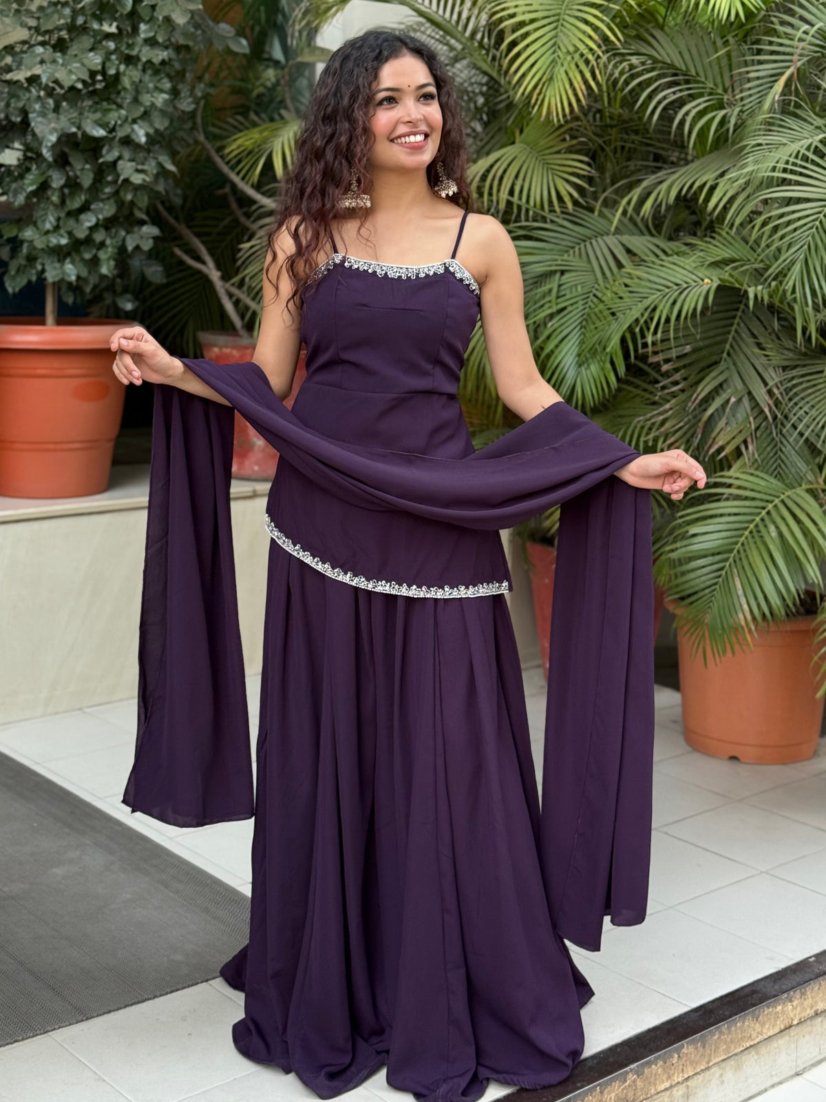 Plazo kurti set with back dori