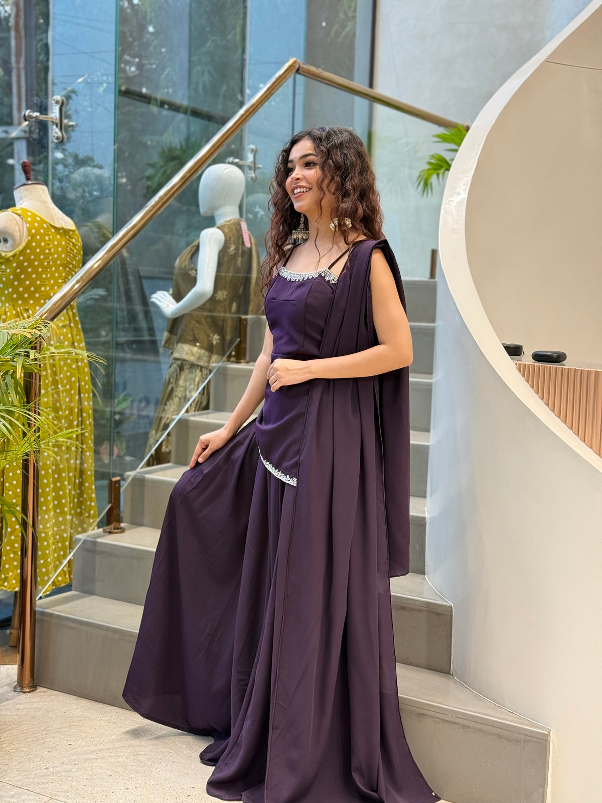 Plazo kurti set with back dori
