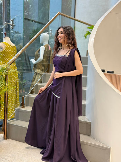 Plazo kurti set with back dori