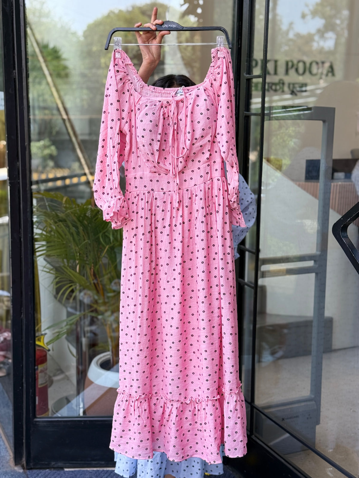 Lemon Yellow Ditsy Floral Print Maxi Dress