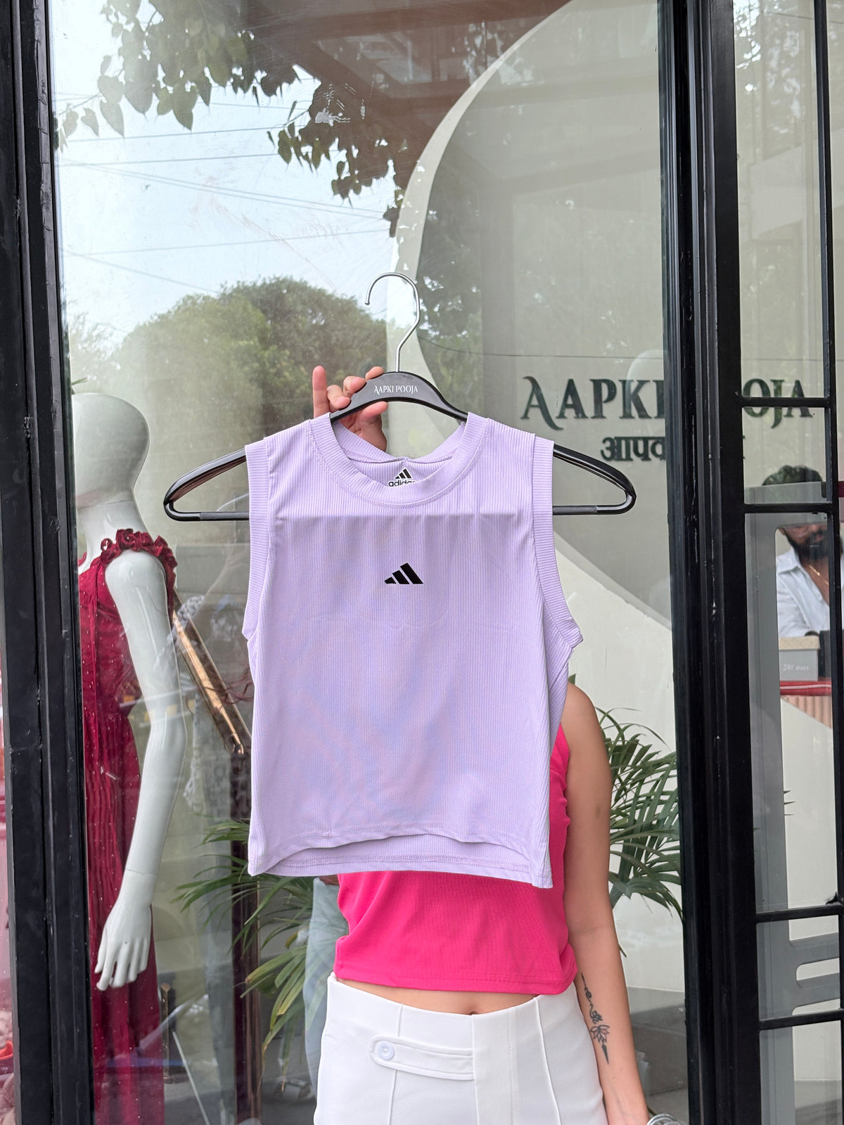 addidas print tank top