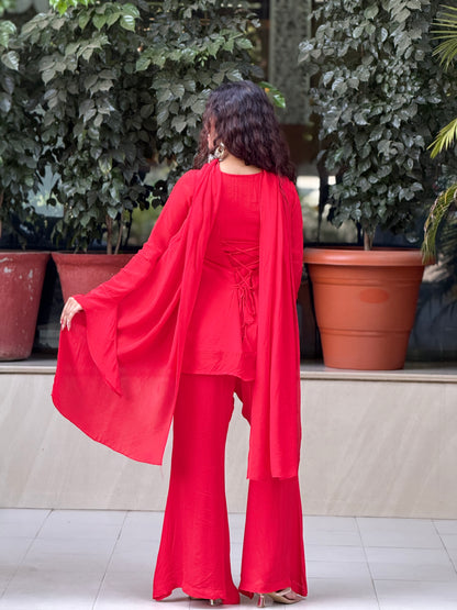 Chinon red bell bottom set