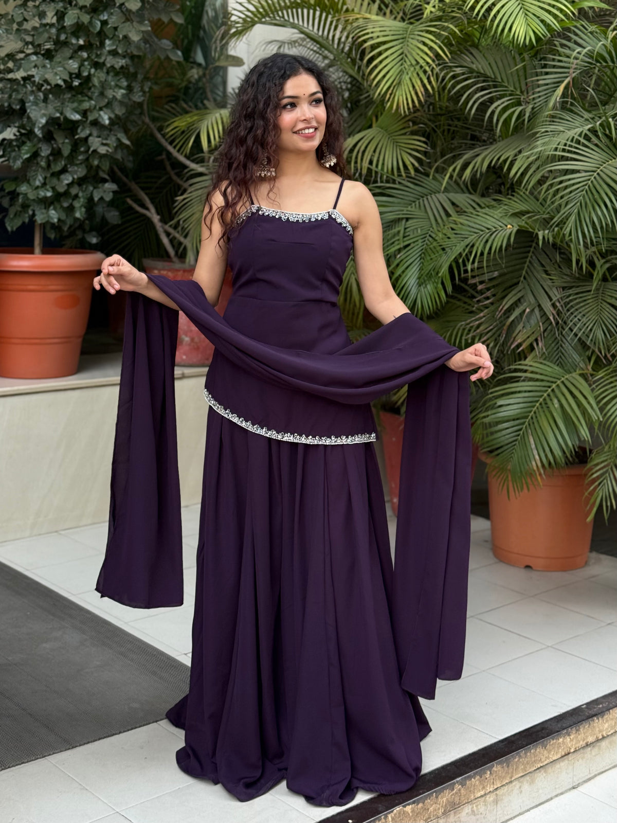 Plazo kurti set with back dori