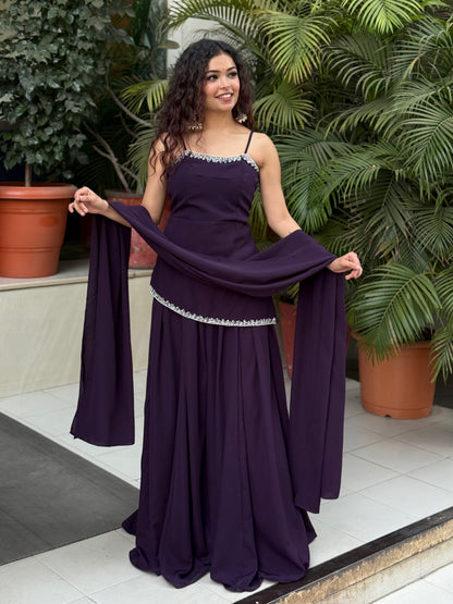 Plazo kurti set with back dori